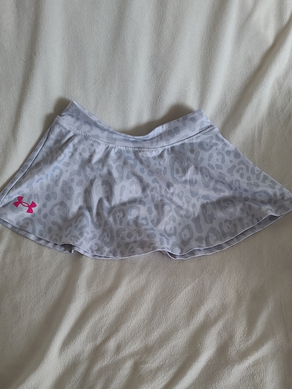 Under Armour Light Gray Leopard Skort with Pink Logo
